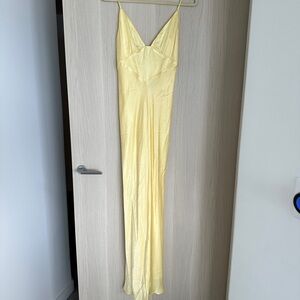 Yellow slip dress